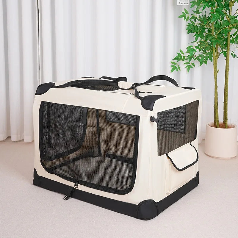 Foldable Portable Car Pet Cage Multifunctional for Large Dogs Cats Travel Outdoor