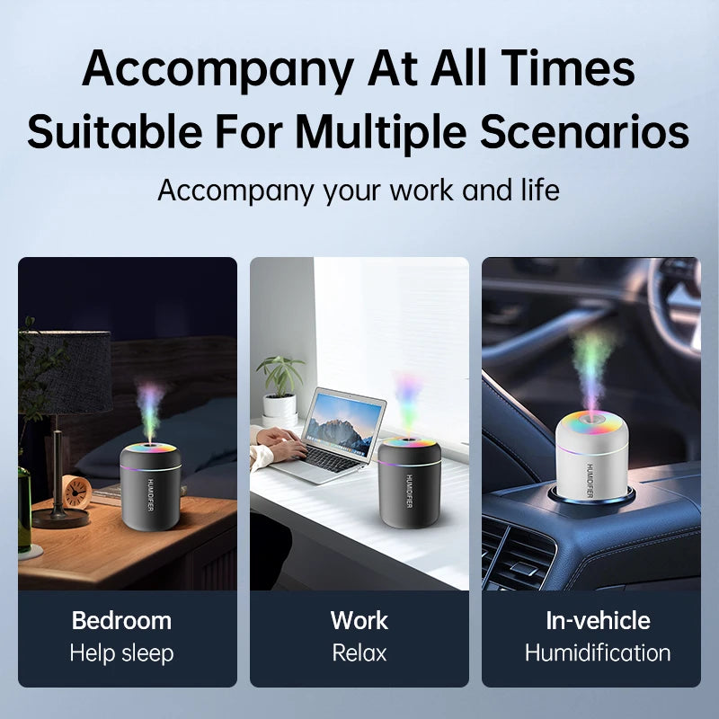 180ML Mini Air Humidifier USB Electric Aroma Diffuser Essential Oil Purifier Aromatherapy Mist Maker Lights For Home Bedroom