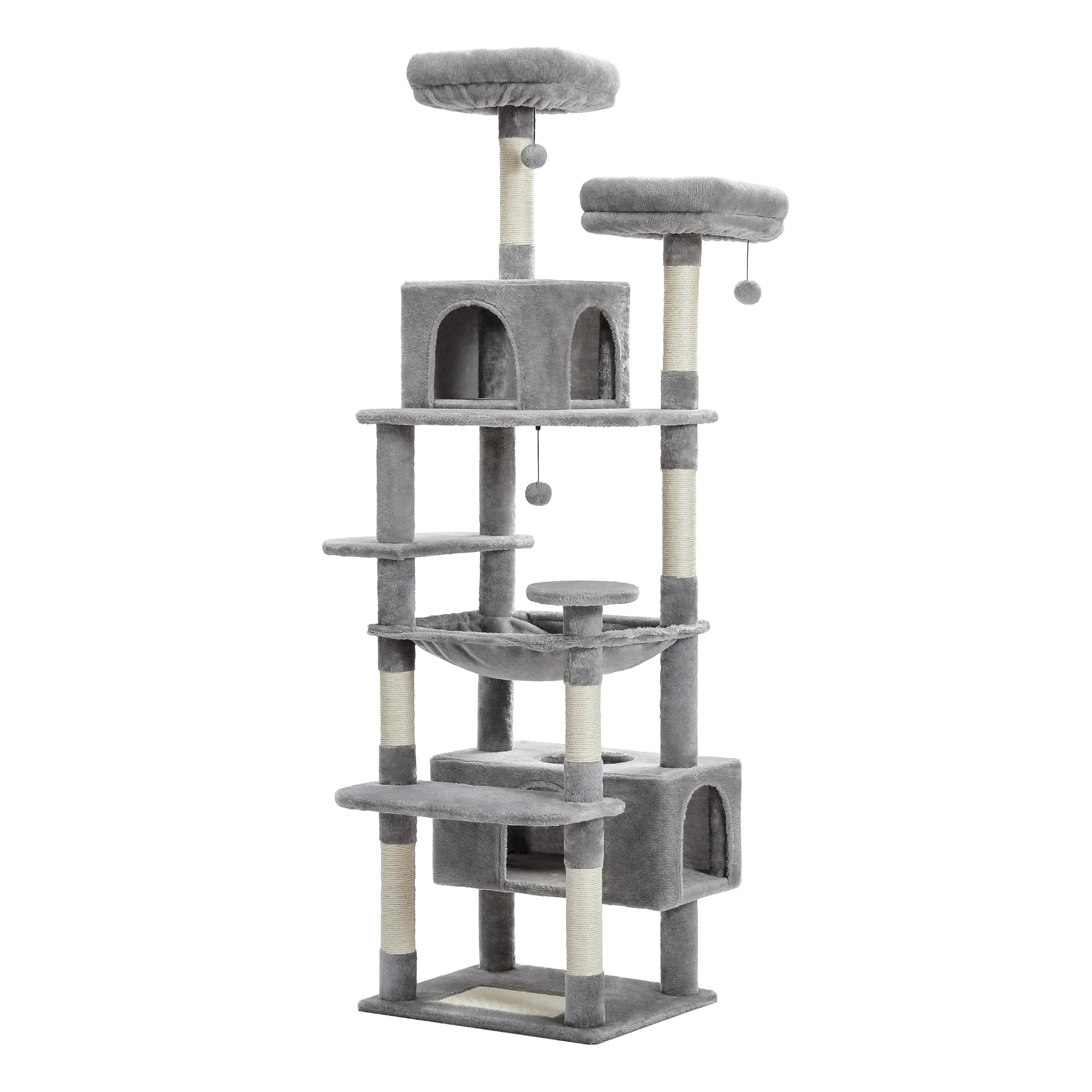 Large Cat Tree Tall Cat Tower for Indoor Cats Multi-Level Plush Cat Condo with Scratching Post