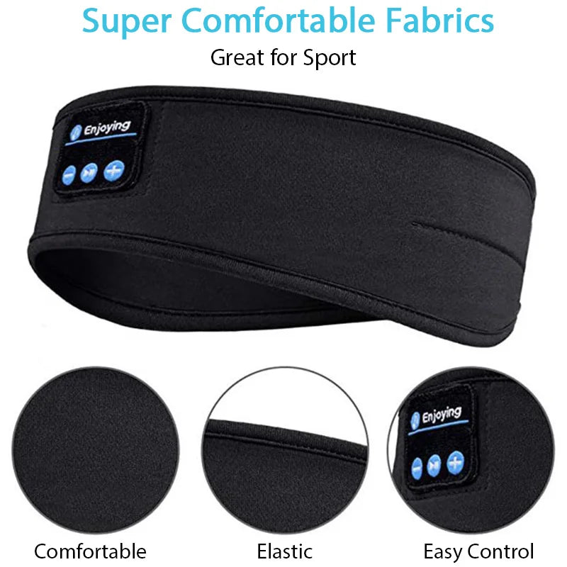 Bluetooth Headband Headphones Wireless Music Sports Hairband Running Fitness Sweatband Earphones Soft Headset