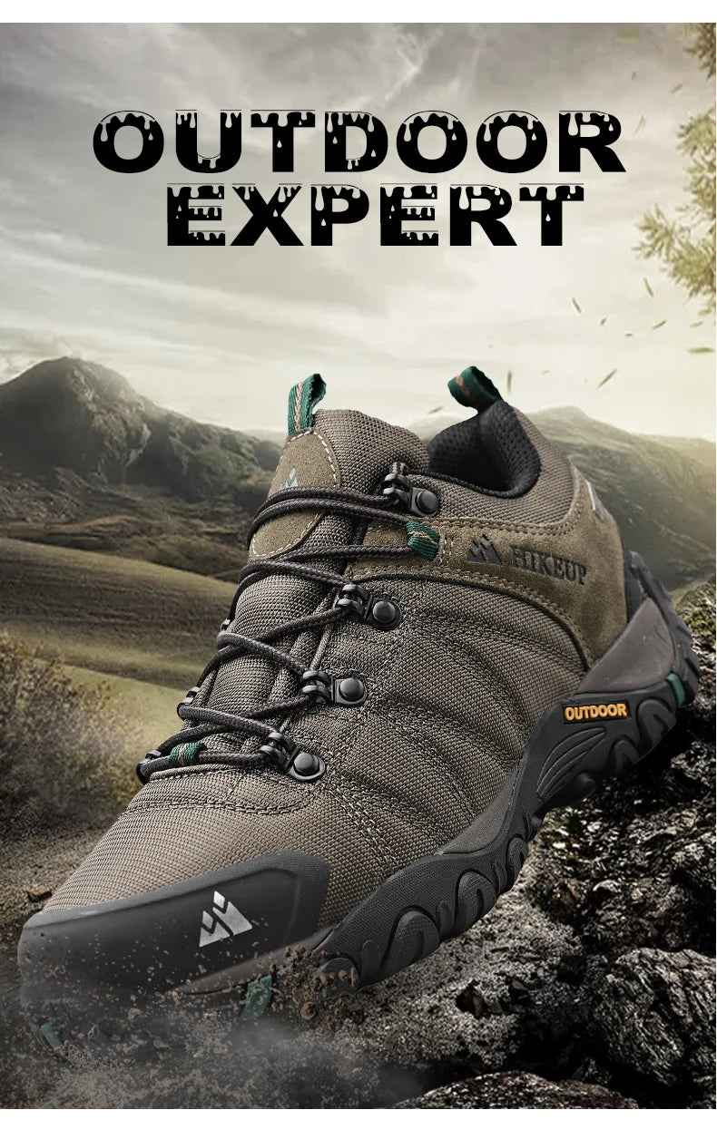 HIKEUP Non-slip Men Hiking Shoes Breathable Outdoor Wear Resistant Splashproof Climbing