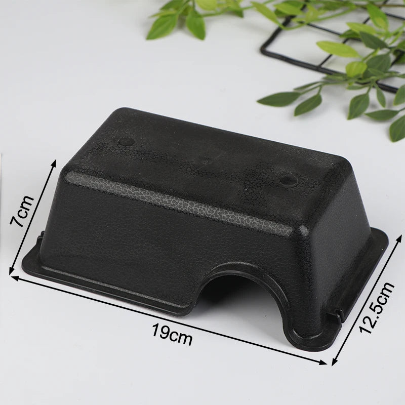 Reptile Hide Box Small Animal Hideaway Enclosure Black Ventilation Hiding Cave