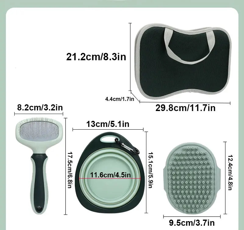 8 in 1 Dog Cat Grooming Comb Set Pet Cleaning Brush Pet Multi-Functional Cleaning Set Cat Hair Removal Brush Kit