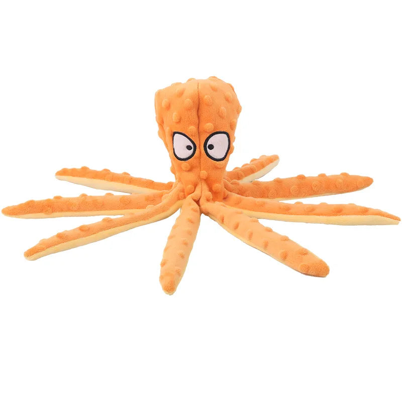 Pet Plush Toy Octopus Dog Interactive Toy Indestructible Bite Resistant squeaky Octopi