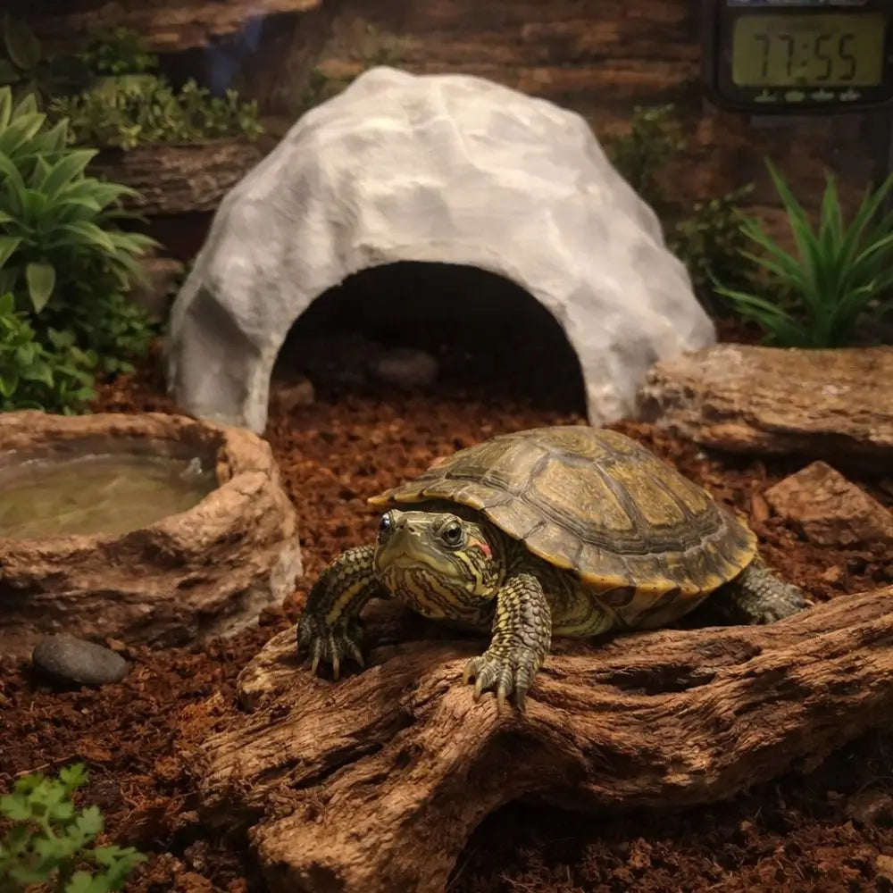 Safe Shelter Plastic 3D Printed Reptile Shelter Stable Artificial Reptile Habitat Realistic Hidden Cave Shelter