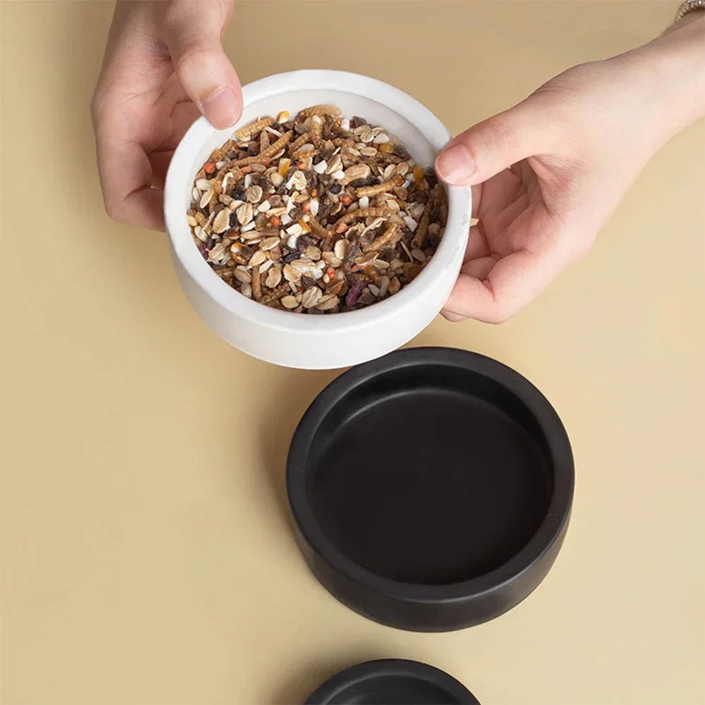 Reptile Food Bowl Anti-Escape Ceramic Feeder Dish Reptile Water Bowl
