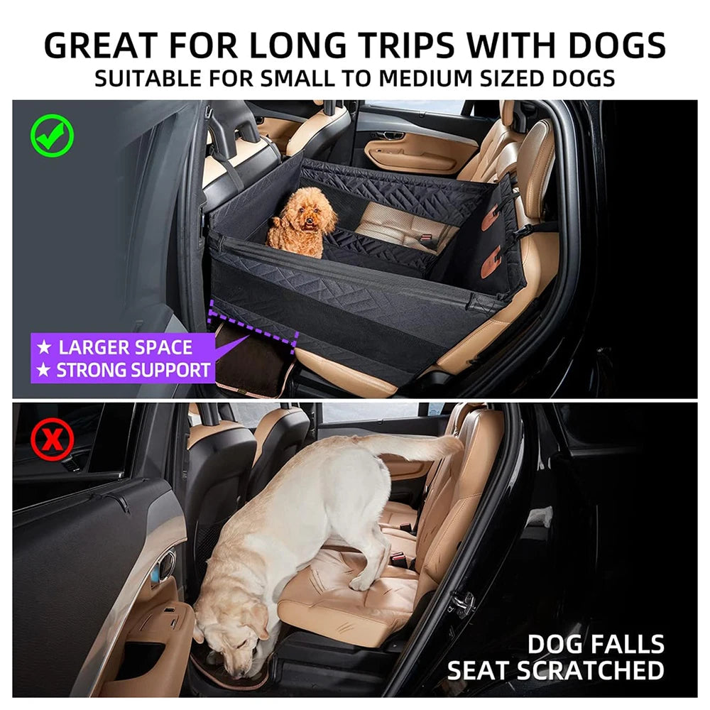 Double Zipper Car Pet Seat Pad Car Backseat Protector Waterproof Dirt Resistant Solid Color
