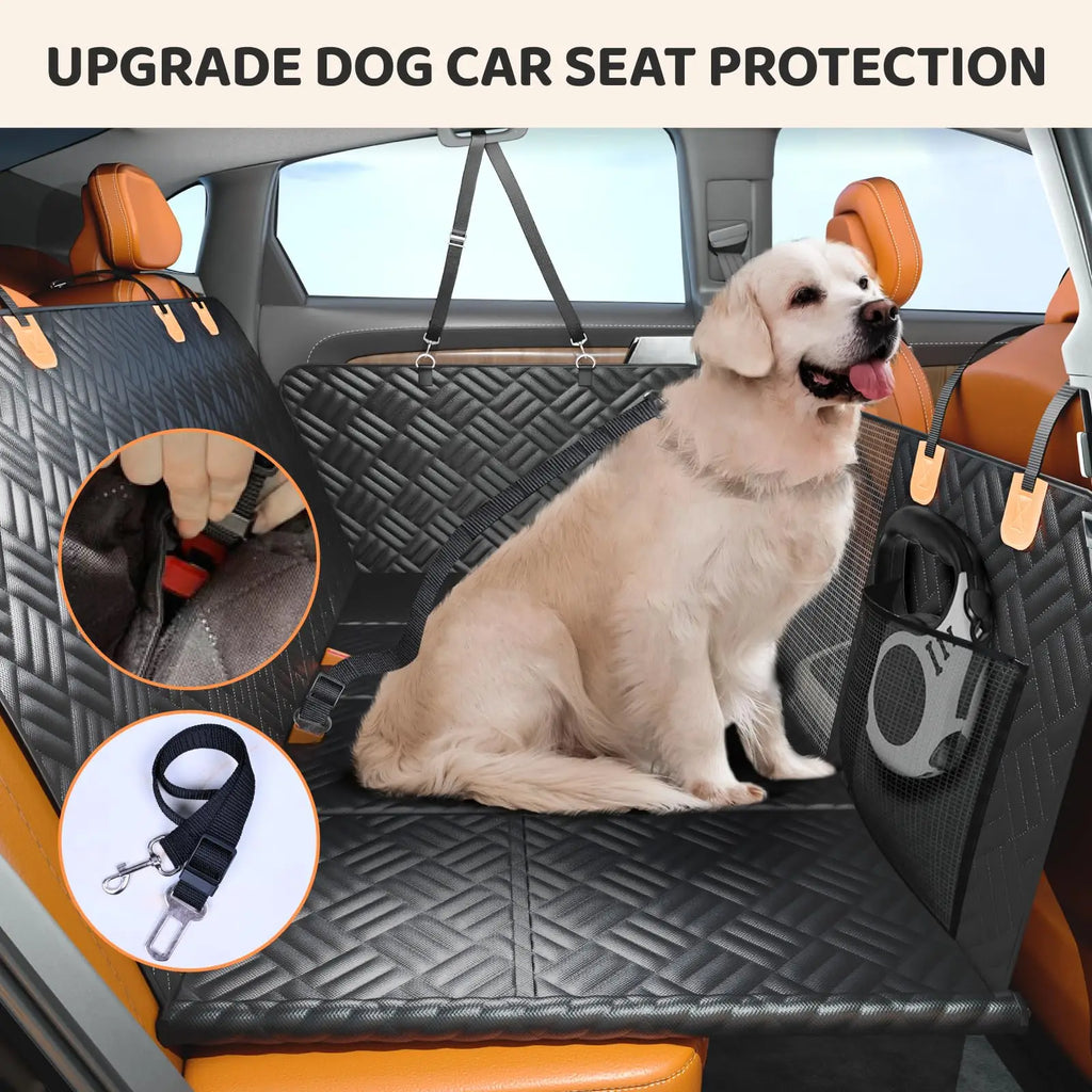 Car Rear Seat Cover, Hard Bottom Rear Seat Extender, Load-Bearing 400 Pounds, 600D Heavy-Duty Anti-Scratch Washable for Cars and Suvs