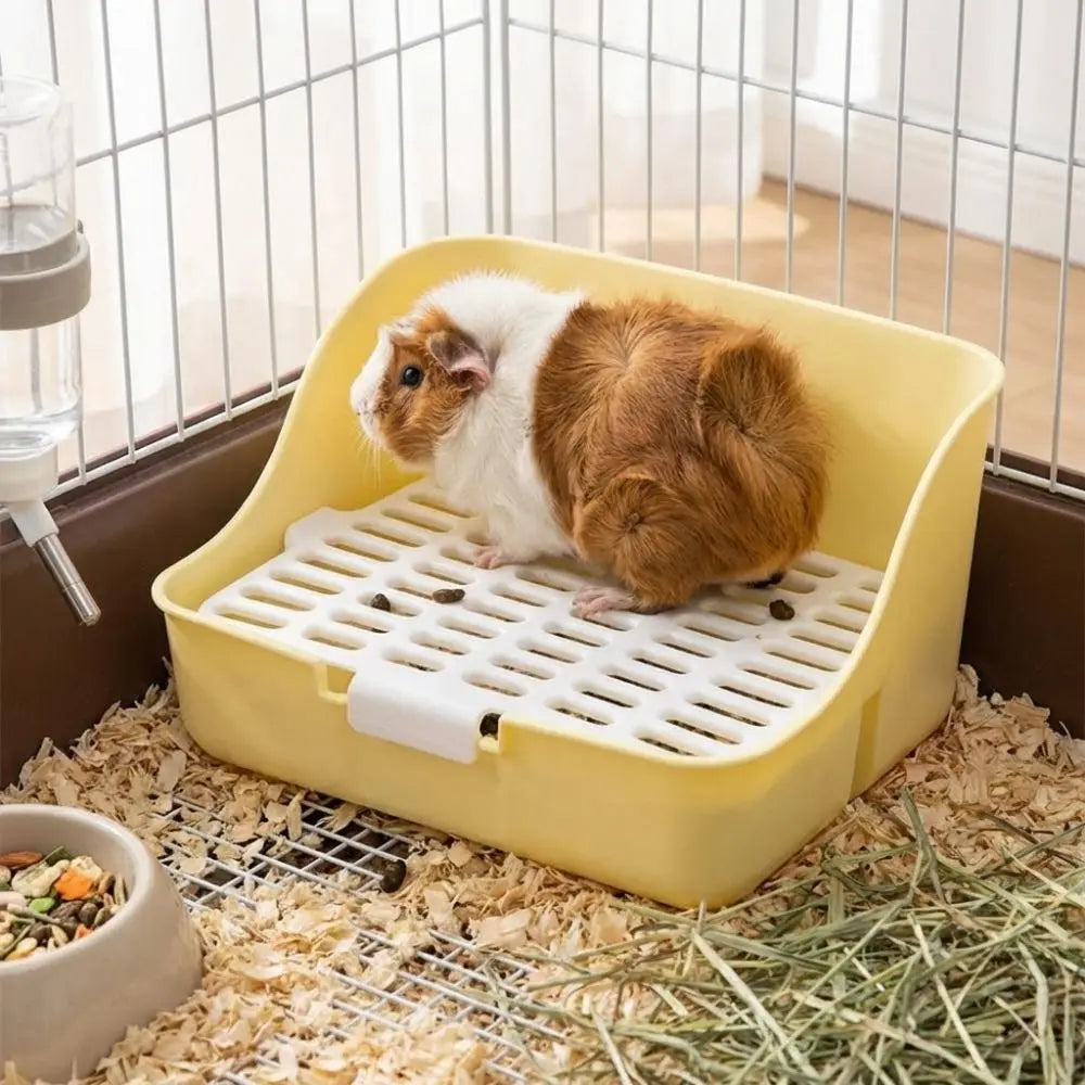 Small Pet Housing Anti-Tipping Rabbit Toilet Stable Splash-Proof Animal Litter Box Plastic Rectangular  Indoor Use