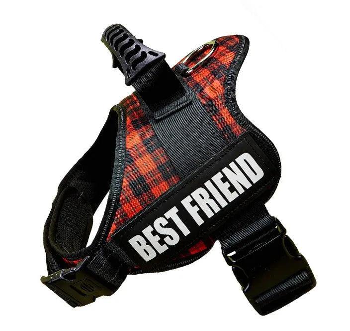 New Dog Harness High Quality Nylon Adjustable Custom ID Dog Name Small Large Dog Vest Harness