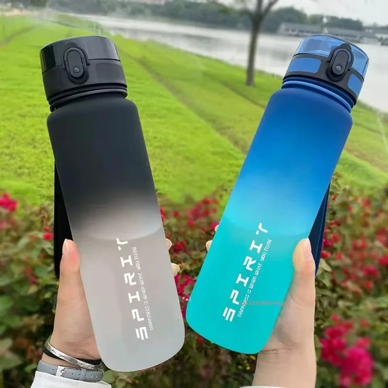 1 Liter Large Capacity Sports Water Bottle Leak Proof Colorful Plastic Cup