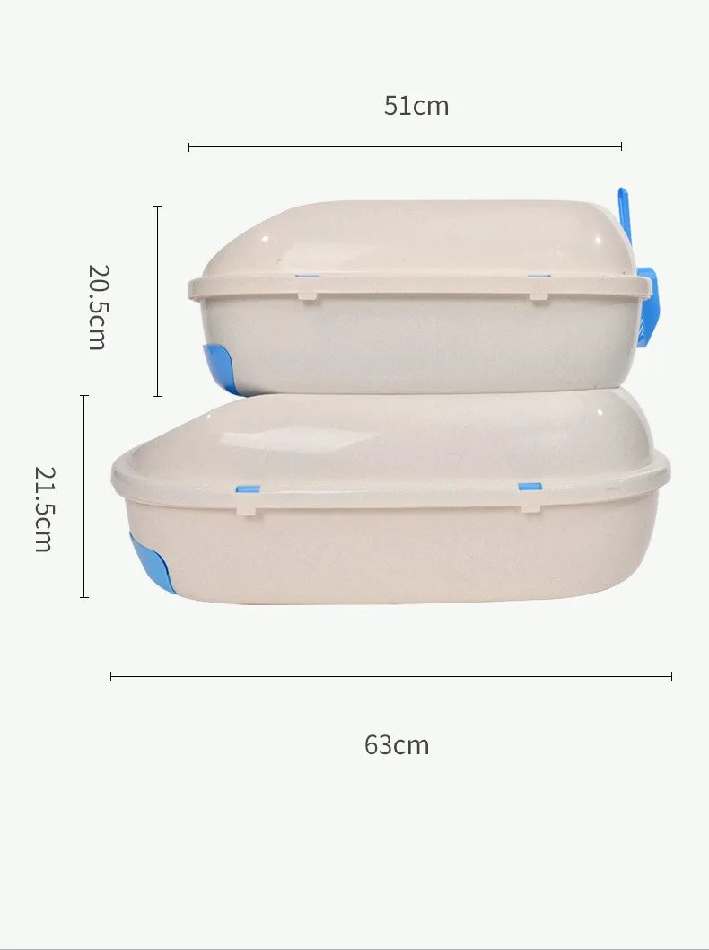 New Semi-closed Grid Drawer Double Cat Litter Pan Easy To Cleaning Extra Large Splash Proof for Pine Litter