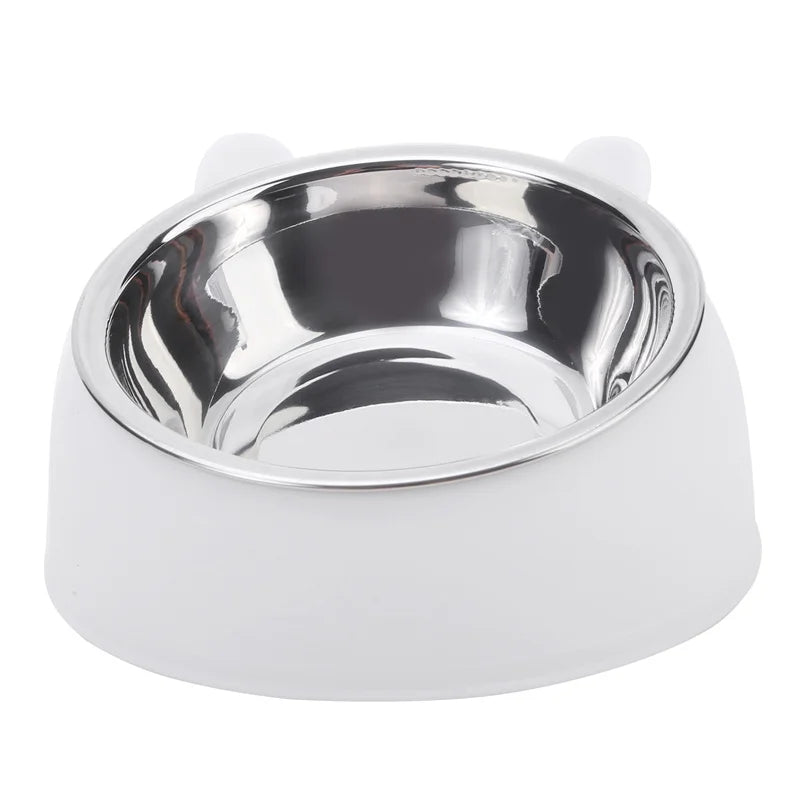 1/2/5pcs Cat Bowl Creative Inclined Kitten Puppy Food Feeding Bowls Stainless Steel