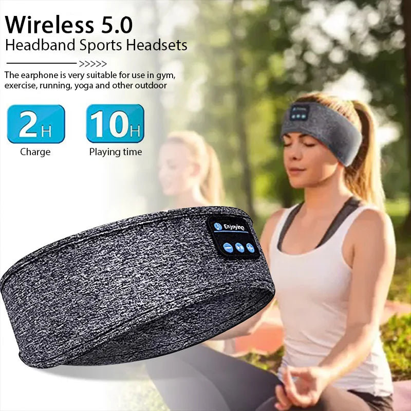 Bluetooth Headband Headphones Wireless Music Sports Hairband Running Fitness Sweatband Earphones Soft Headset