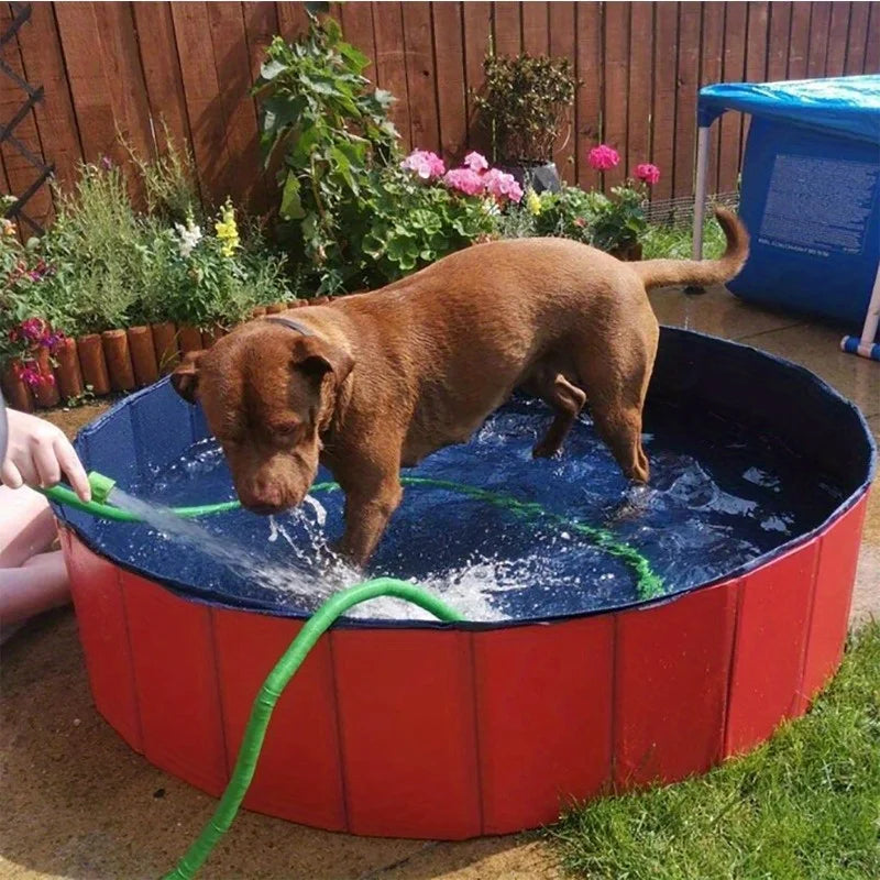 Foldable Outdoor Dog Pool – Portable, Collapsible Swimming Tub for Pets. Easy-Clean,  Pet Bath Basin for Backyard & Travel