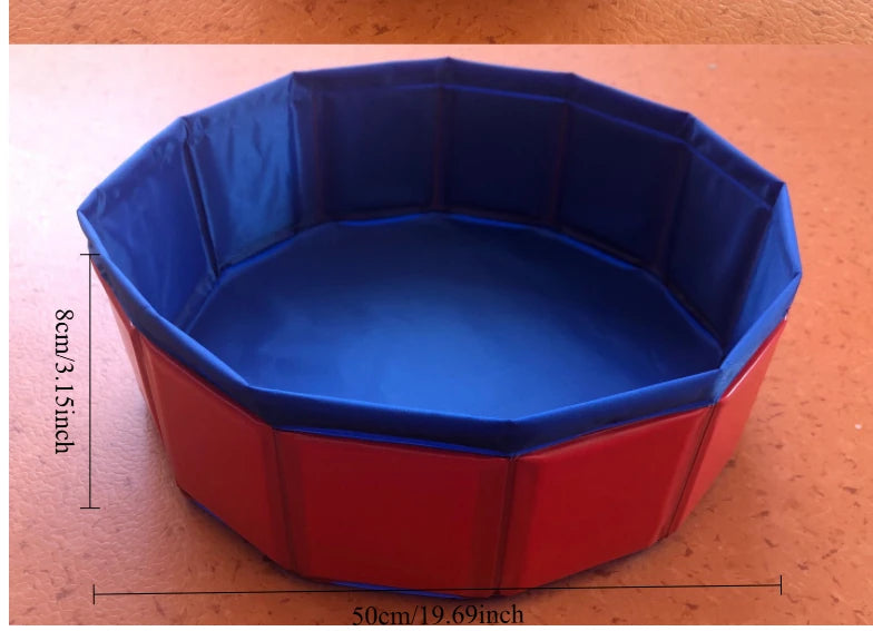 Foldable Outdoor Dog Pool – Portable, Collapsible Swimming Tub for Pets. Easy-Clean,  Pet Bath Basin for Backyard & Travel