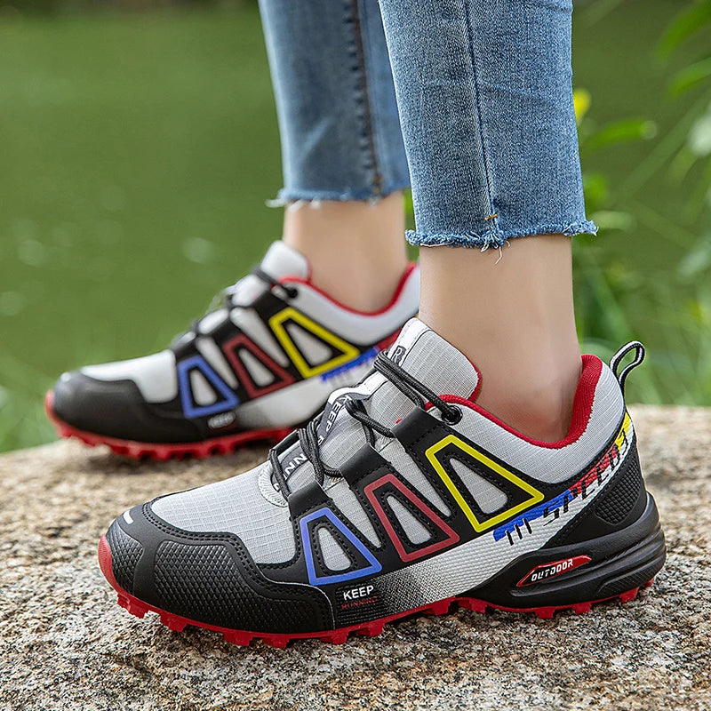 Hiking Shoes Women's Outdoor Hiking Sports Shoes, Non-slip Shoes, Breathable Lace-up Climbing Shoes, Cycling
