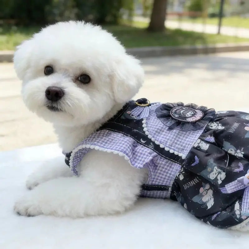 Cute Purple Princess Pet Dress, Breathable Spring Summer Dog Cat Clothes, Sundress for Small Dogs Puppy Kitten