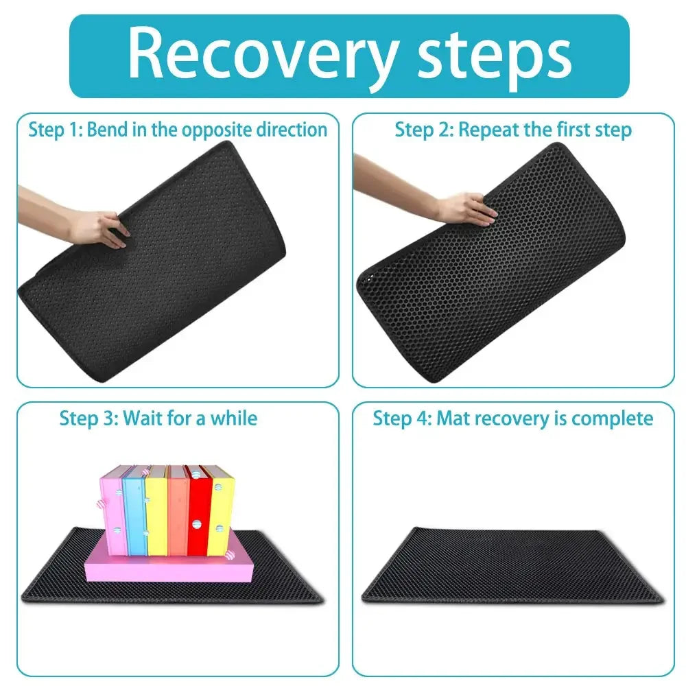 Cat Litter Mat With Gift Double Layer Waterproof Litter Box Mat Non-slip Sand Cat Pad Washable
