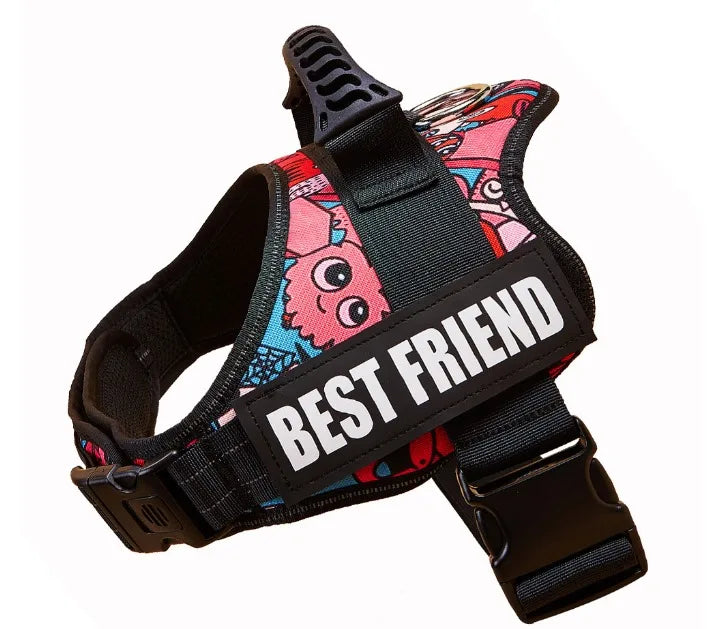 New Dog Harness High Quality Nylon Adjustable Custom ID Dog Name Small Large Dog Vest Harness
