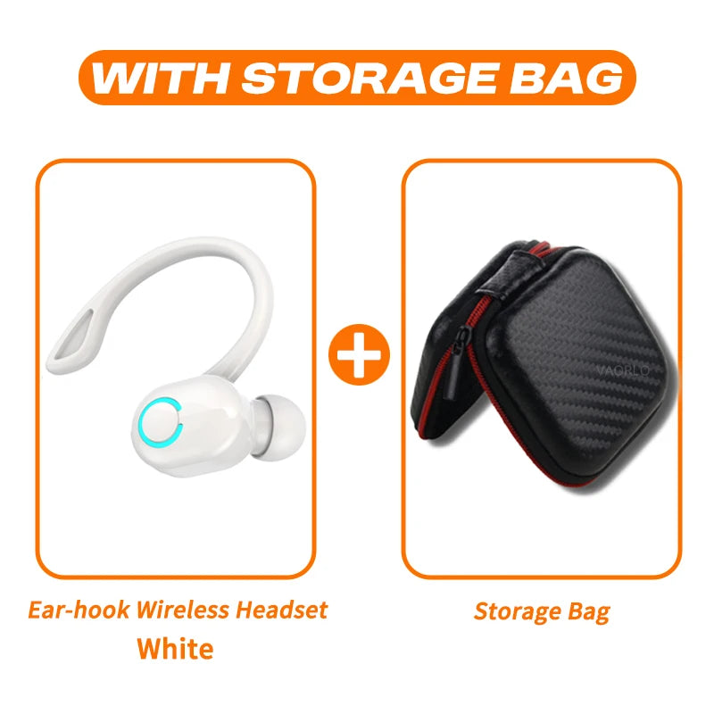 Wireless Bluetooth Earphones HIFI Bass With HD MIC Ear-Hook Earbuds Noise Cancelling Waterproof Headsets