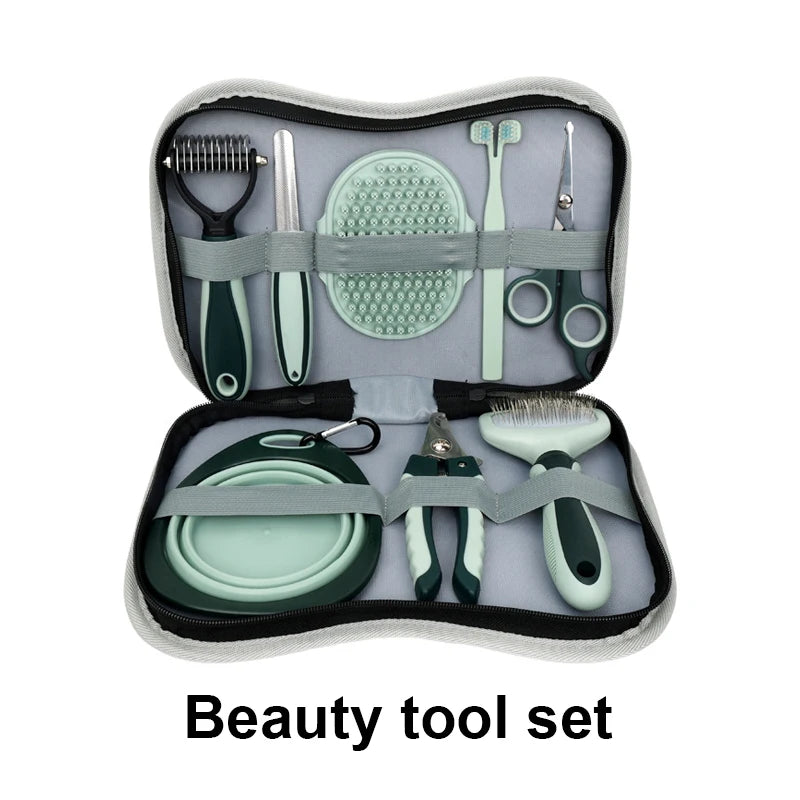 8 in 1 Dog Cat Grooming Comb Set Pet Cleaning Brush Pet Multi-Functional Cleaning Set Cat Hair Removal Brush Kit