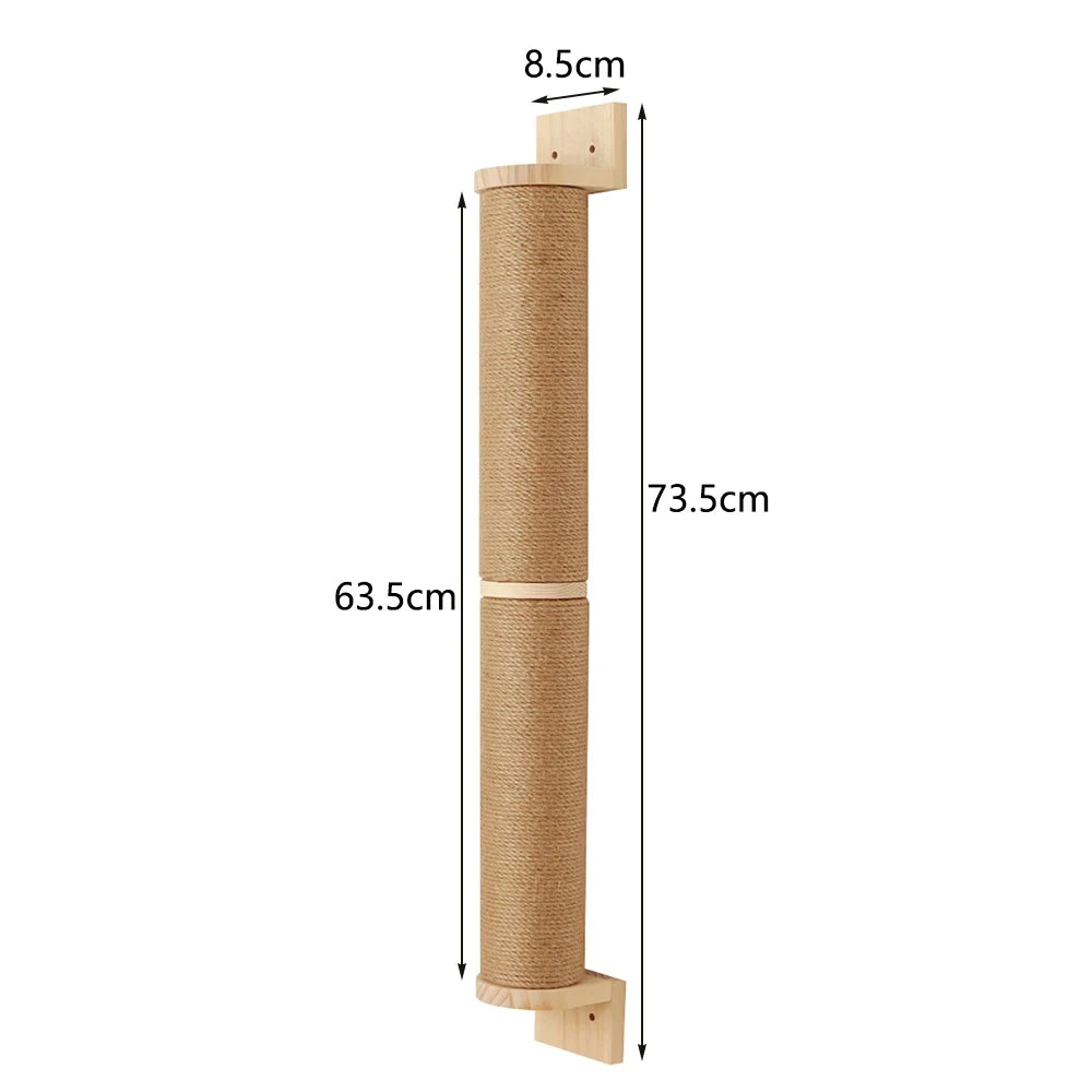 Wall Mounted Cat Tree Wooden Shelves Scratching Posts Cat tower Hammock