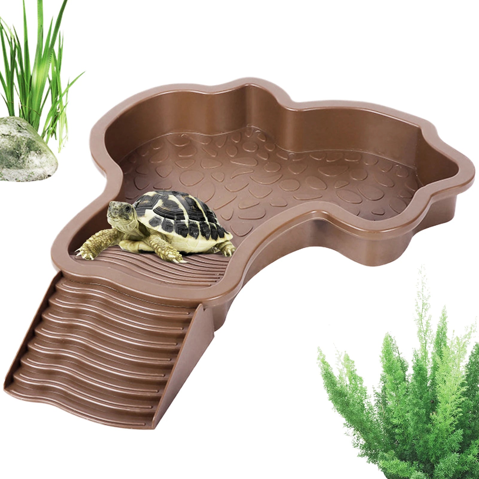Reptile Bathing Pool Aquarium Turtle Climbing Pet Basin Fish Tank Decoration Reptile Water Bowl For Tortoise Turtle Hamster