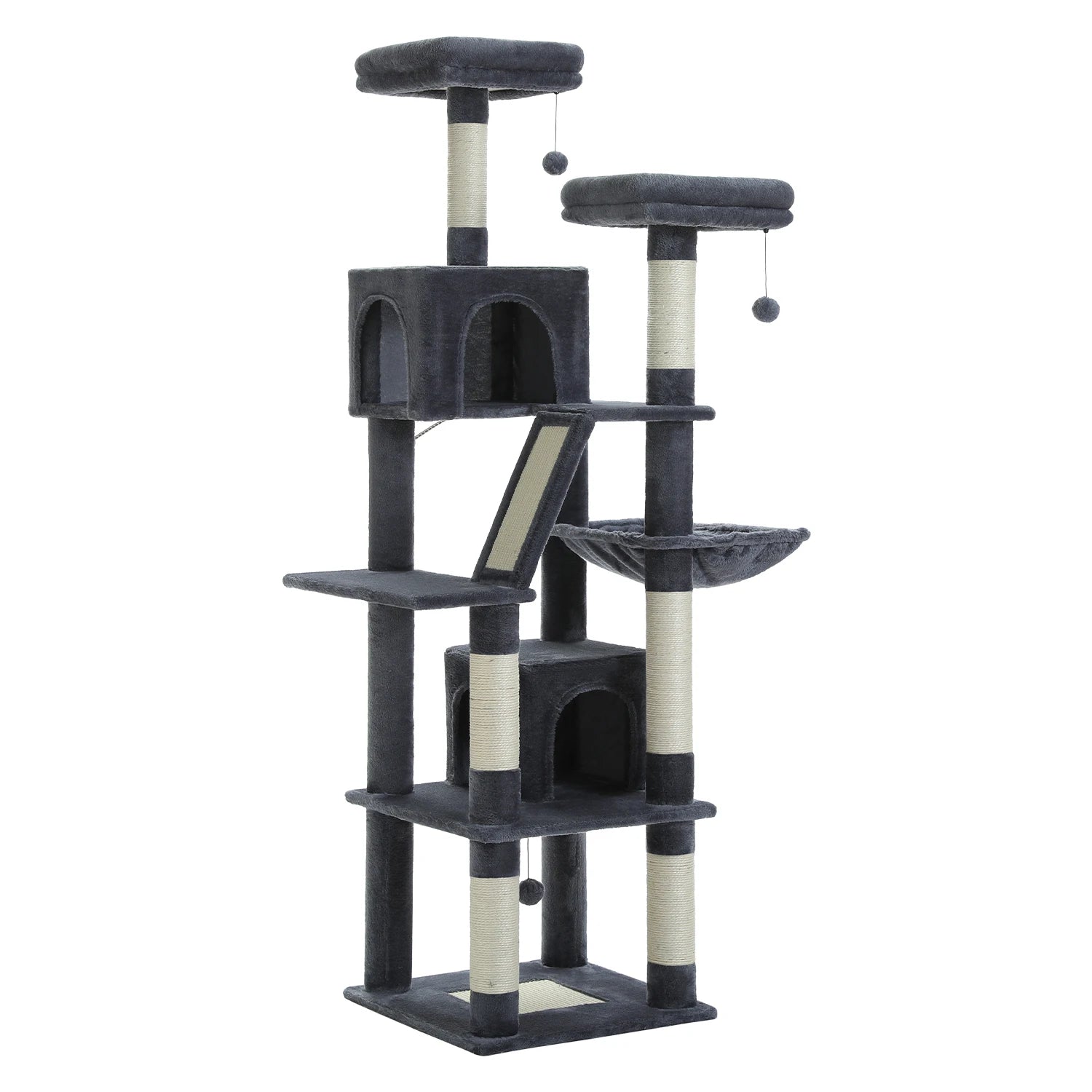 Large Cat Tree Tall Cat Tower for Indoor Cats Multi-Level Plush Cat Condo with Scratching Post