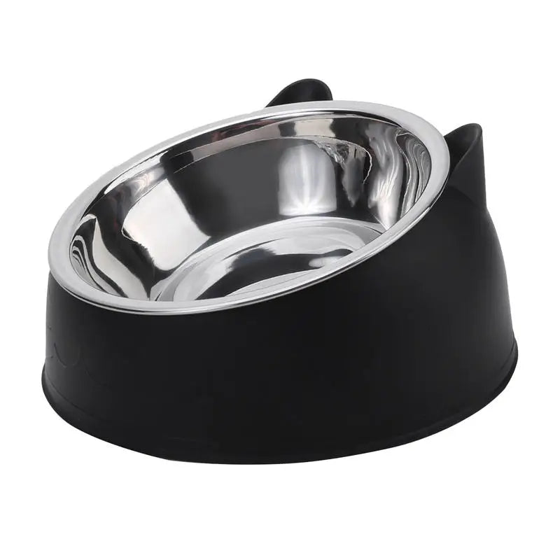 1/2/5pcs Cat Bowl Creative Inclined Kitten Puppy Food Feeding Bowls Stainless Steel