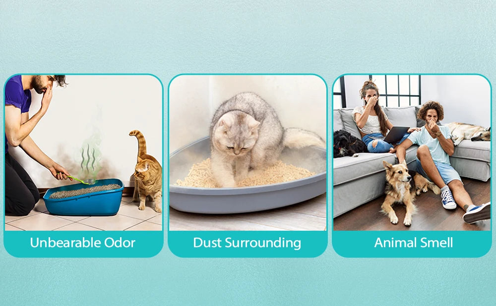 4000mAh Smart Cat Odor Purifier For Cat Litter Box Deodorizer  Air Purifier Dog Cat Litter