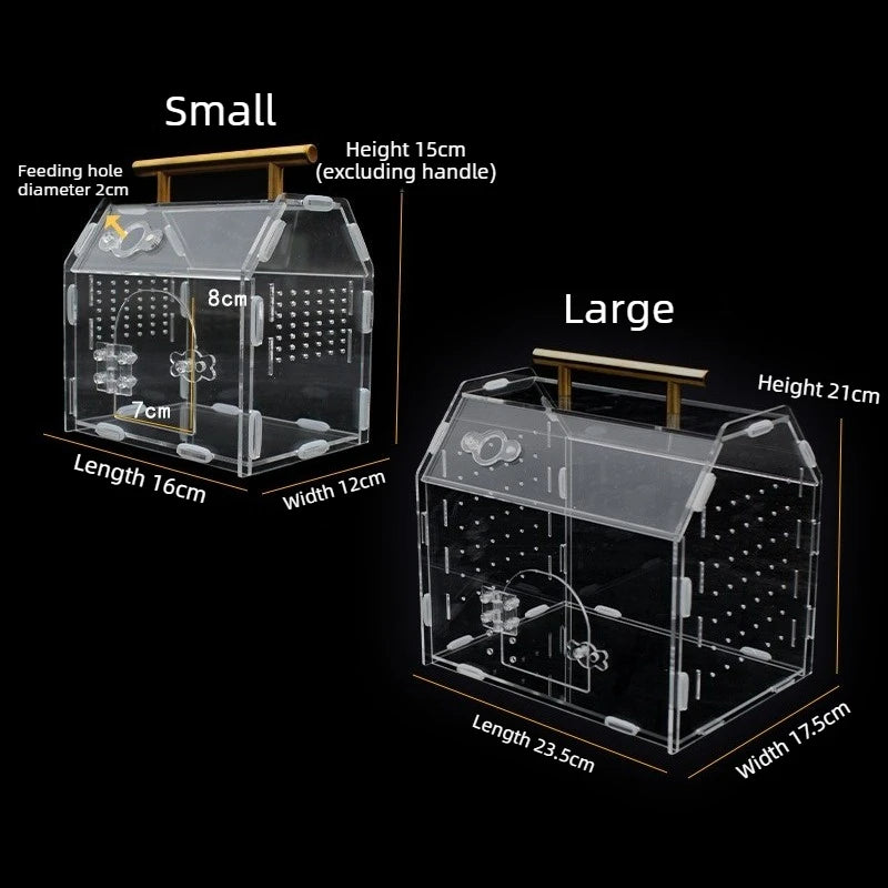 Reptile Terrarium Acrylic Portable  Small Reptile  Box Pet House