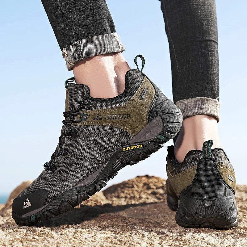 HIKEUP Non-slip Men Hiking Shoes Breathable Outdoor Wear Resistant Splashproof Climbing