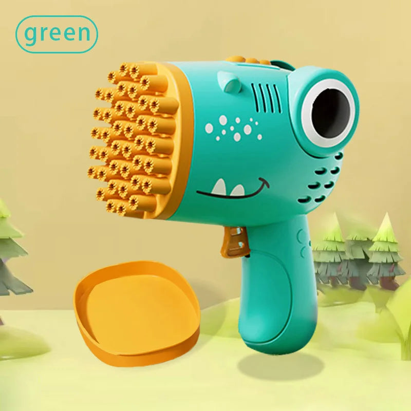 40 Hole Dinosaur Handheld Bubble Machine, Electric Bubble Gun Outdoor Toy(without Bubble Water)