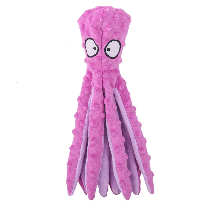 Pet Plush Toy Octopus Dog Interactive Toy Indestructible Bite Resistant squeaky Octopi