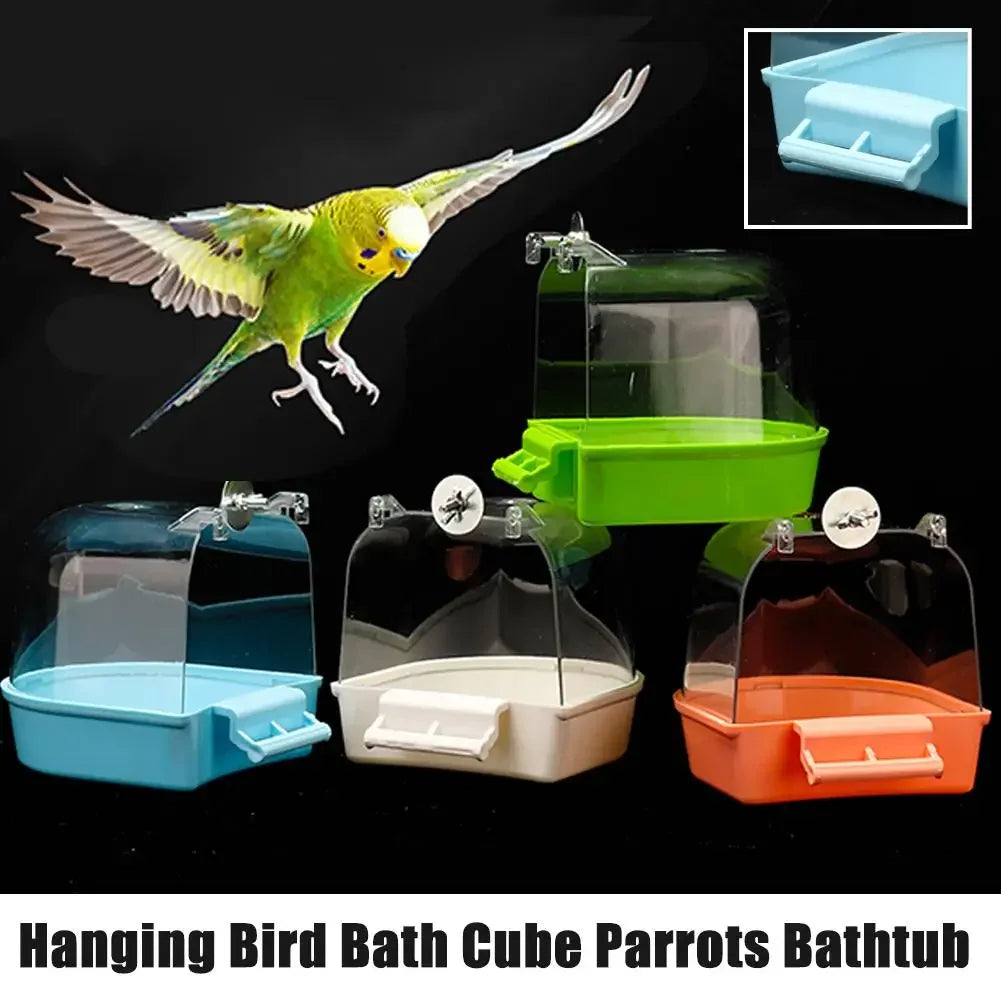 Clear Hanging Bird Bath for Cage  Bird Cage Accessories  Bathtub