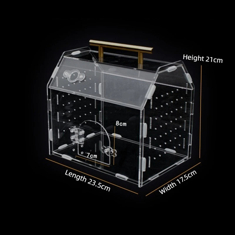 Reptile Terrarium Acrylic Portable  Small Reptile  Box Pet House