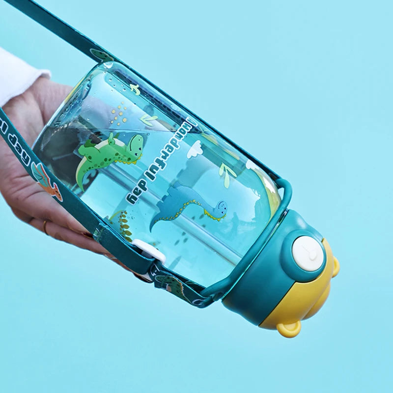 1PC Kids Water Sippy Cup Kids Water Bottle with Straw and Handle