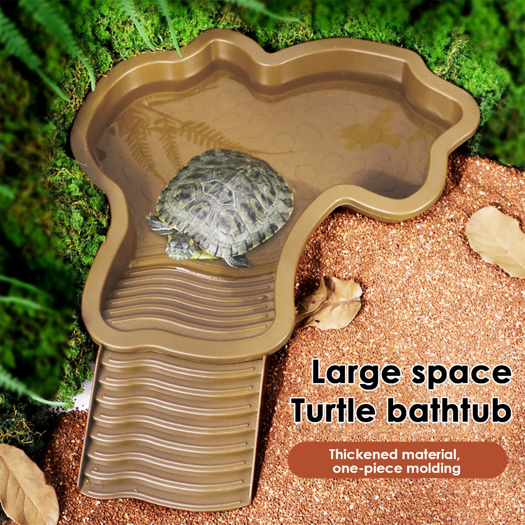 Reptile Bathing Pool Aquarium Turtle Climbing Pet Basin Fish Tank Decoration Reptile Water Bowl For Tortoise Turtle Hamster