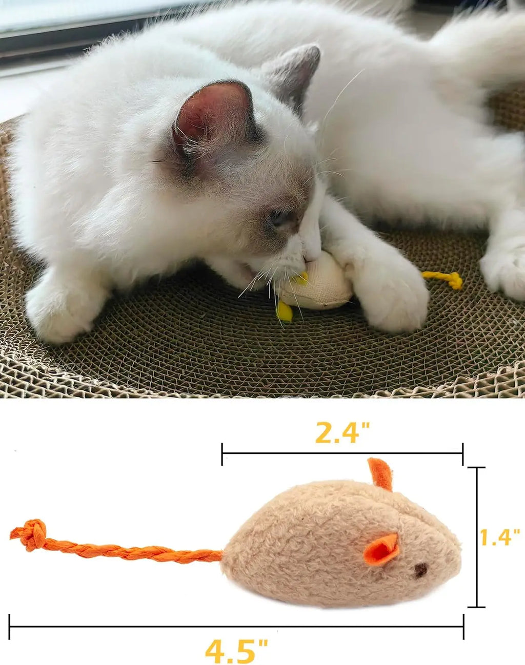 3/200pcs Rattle Cat Mouse Toys Also Prefilled Catnip Faux Fur Cat Mice Toys Interactive Toys for Indoor Cats