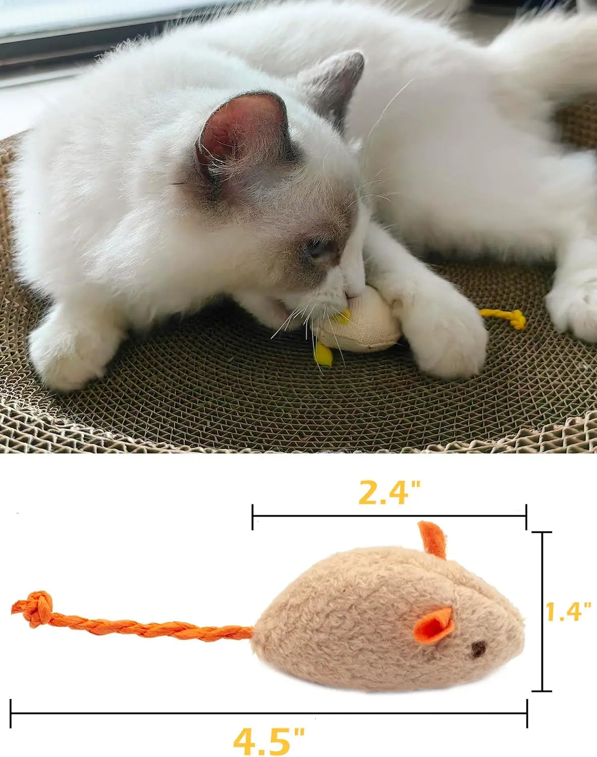 3/200pcs Rattle Cat Mouse Toys Also Prefilled Catnip Faux Fur Cat Mice Toys Interactive Toys for Indoor Cats