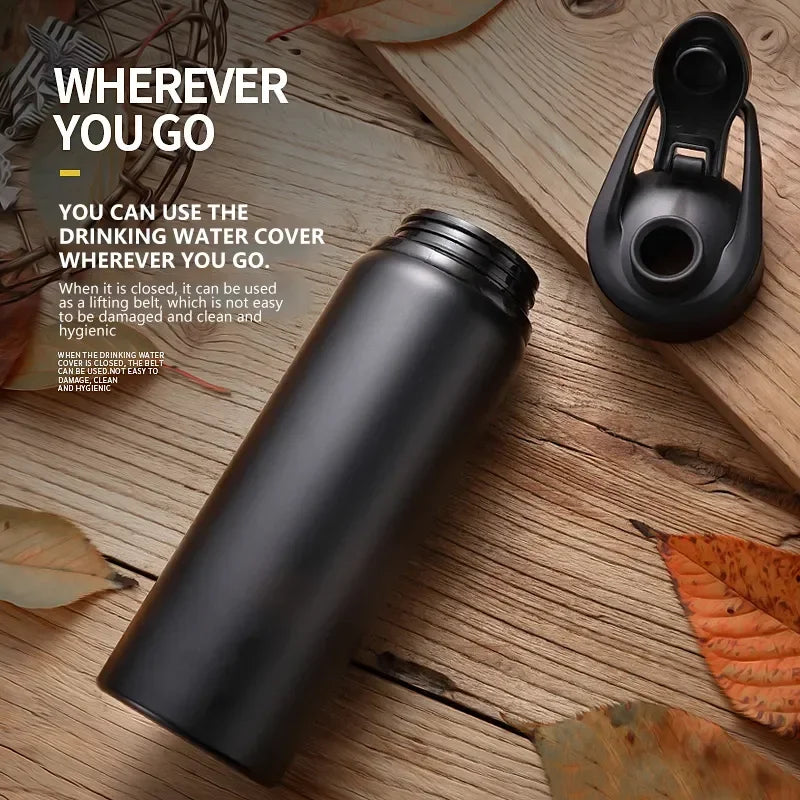 Metal Portable Water Bottle Leakproof Reusable Outdoor Sports Cup for Cycling Hiking Gym Travel
