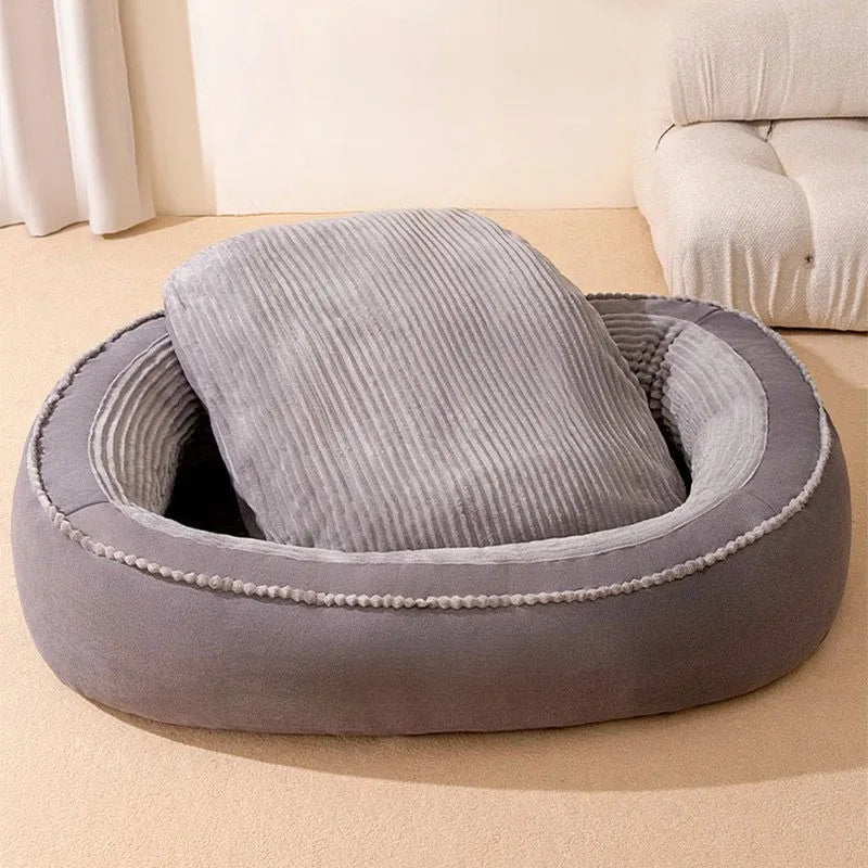 Pet Bed Comfortable Donut Round Soft Washable Dog Cat Cushion Bed Warm