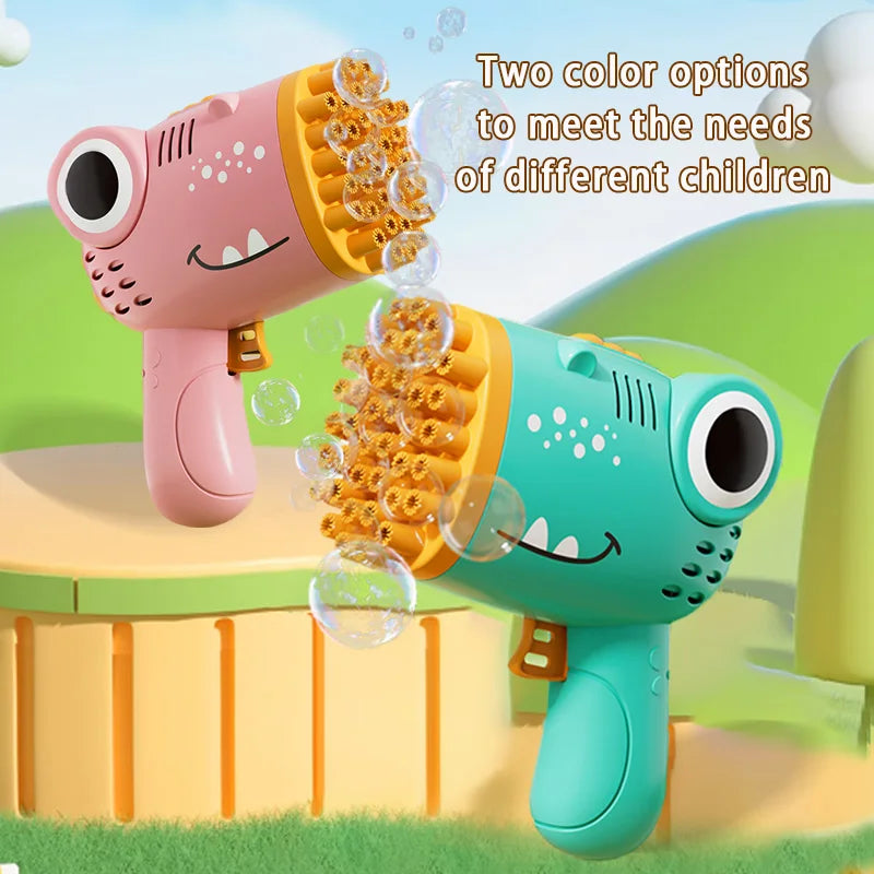 40 Hole Dinosaur Handheld Bubble Machine, Electric Bubble Gun Outdoor Toy(without Bubble Water)