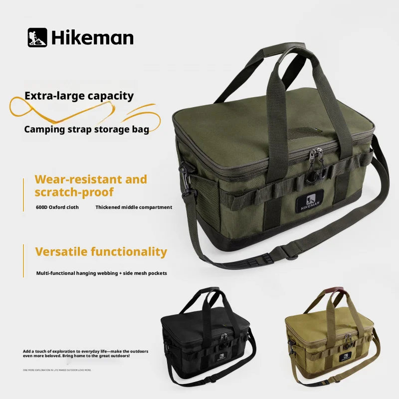 Hikeman Outdoor camping equipment storage bag large capacity portable, shockproof gas canisters cassette stoves and tools