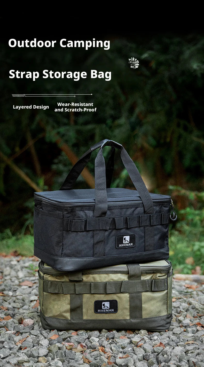 Hikeman Outdoor camping equipment storage bag large capacity portable, shockproof gas canisters cassette stoves and tools