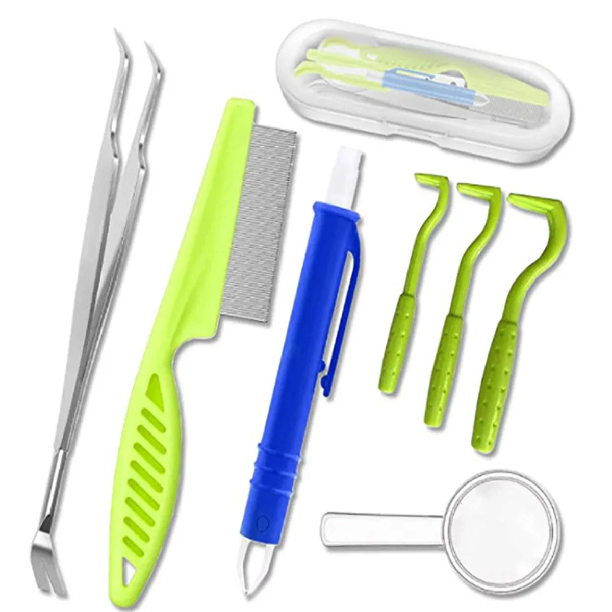 Pet Tick Removal Kit Easy To Use Flea Get Rid of Hook Tweezers Pliers Mite Extractor Dogs Cats