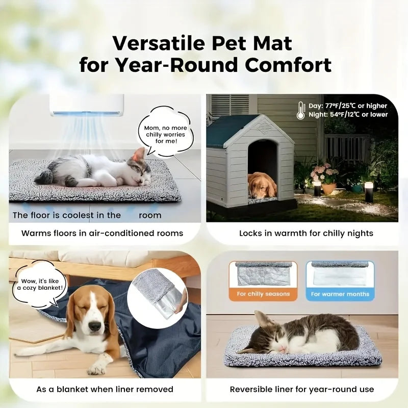 Winter Warming Pet Mattress, Super Warm Cat And Dog Pad, Washable And Non-Slip Mat, for Small to Large Dogs And Cats