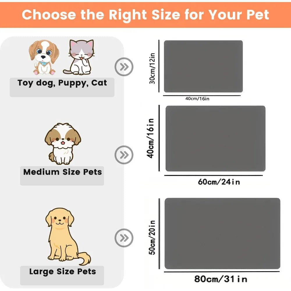 Pet Feeding Mat Absorbent Dog Cat Mat for Food and Water Easy to Clean Pet Placemats Quick Dry Mat for Messy Drinkers
