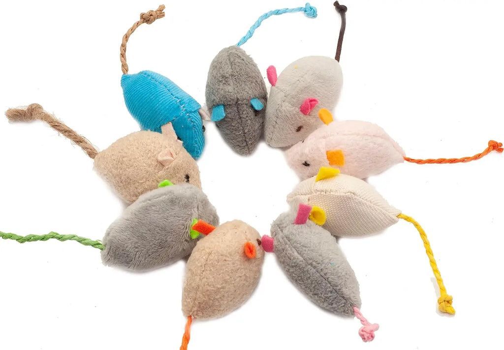 3/200pcs Rattle Cat Mouse Toys Also Prefilled Catnip Faux Fur Cat Mice Toys Interactive Toys for Indoor Cats